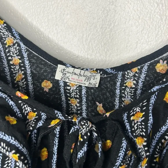 Free People black floral ruffle tank top - Picture 5 of 6